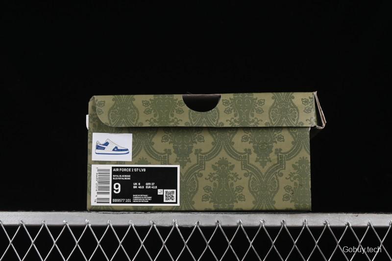 Nike Air Force 1 '07 Low Gucci Collaboration - Blue Floral Print Casual Sneakers - BB9577-101