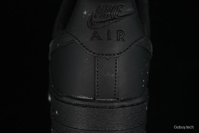 Nike Air Force 1 '07 Low Graffiti Black Silver Anime Hand-Painted Casual Sneakers - CW2288-012