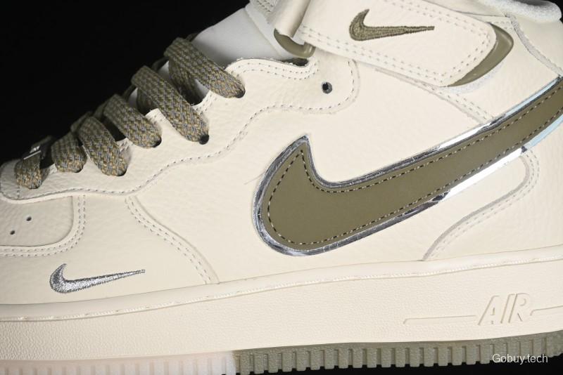 Nike Air Force 1 '07 Mid Military Green Dual-Color Sole Starlight Retro Sneakers - XL0236-231
