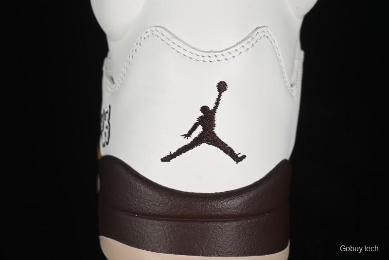 Nike Air Jordan 5 Retro Basketball Shoes in White/Tan - DD9336-200
