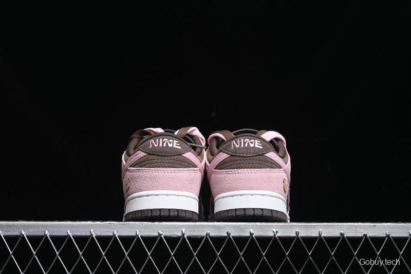 Nike Dunk Low 85 Double Swoosh Series Strawberry Chestnut SB Low Top Casual Skate Shoes - HV1799-161