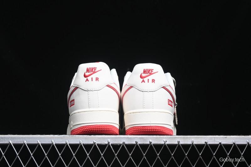 Nike Air Force 1 '07 Low Supreme Casual Sneakers in White/Red - DF0188-011