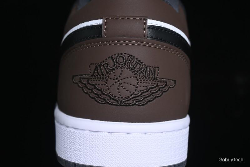 Nike Air Jordan 1 Low AJ1 Retro Casual Sneakers in Black/Brown - 553558-152