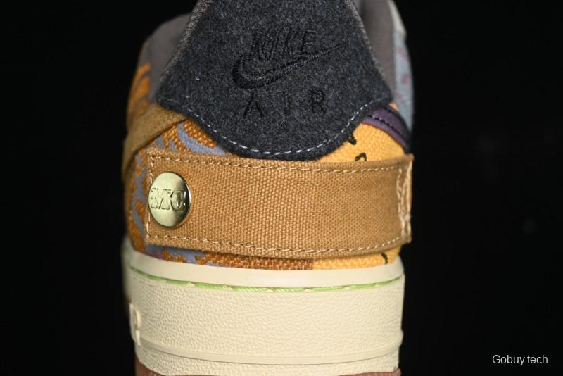 Nike Travis Scott x Air Force 1 Low Casual Sneakers with Full-Length Air Cushion - CN2405-900