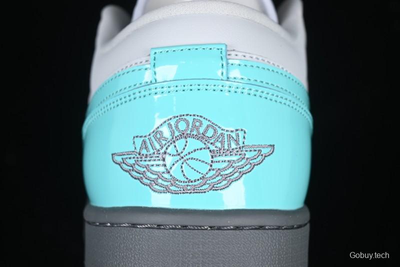 Nike Air Jordan 1 Low AJ1 Patent Leather Grey Green Casual Sneakers - HQ3599-025