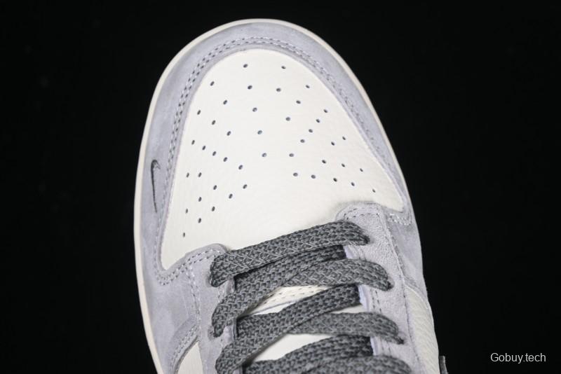 Nike SB Dunk Low The North Face Collaboration Double Swoosh Grey Pigskin Anniversary Edition Custom Low-Top Casual Skate Shoes - XX3168-009