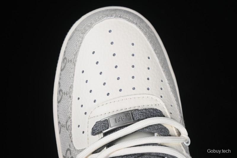 Nike Air Force 1 '07 Low Gucci Collaboration Smoke Gray Drawstring Casual Sneakers - SJ1198-105