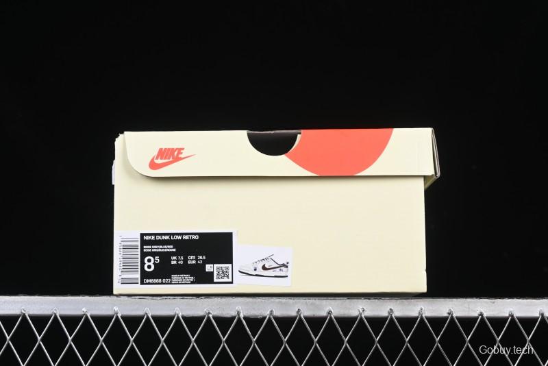 Nike SB Dunk Low Stussy Collaboration Black Burgundy Swoosh Anniversary Custom Low-Top Casual Skate Shoes - DM6868-022