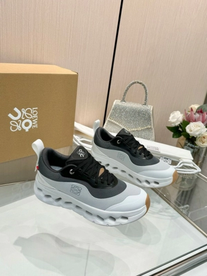 2025 Women Loewe Black White Mesh Sneakers