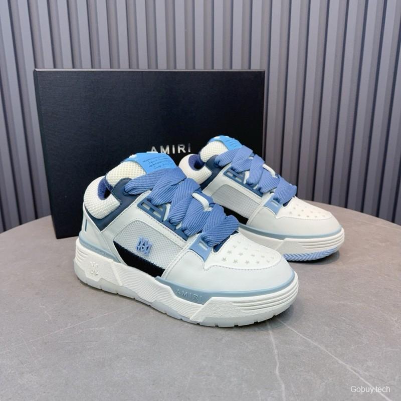 2024 Unisex Amiri Blue White Leather Sneakers MJ00360