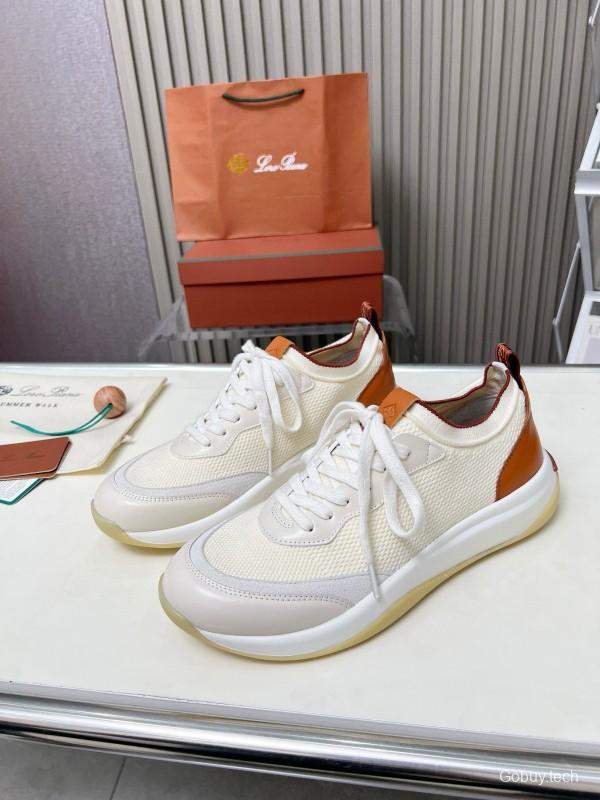 2024 Men LP White Beige Mesh Leather Sneakers