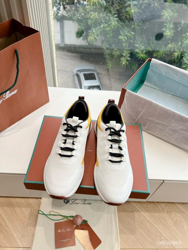 2024 Unisex Le Parmentier White Yellow Black Knit Sneakers Top Version MJ00340