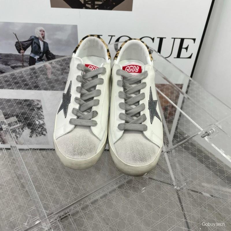 2025 Women GGDB White Grey Leather Suede Sneakers