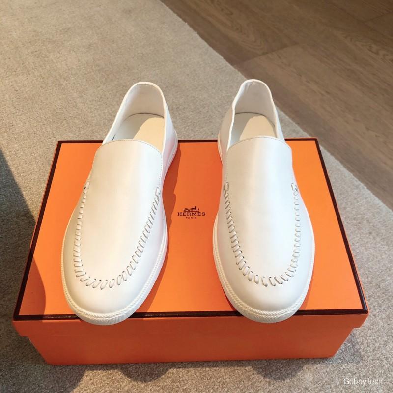 2025 Unisex Hermès White Leather Plimsolls AS00380
