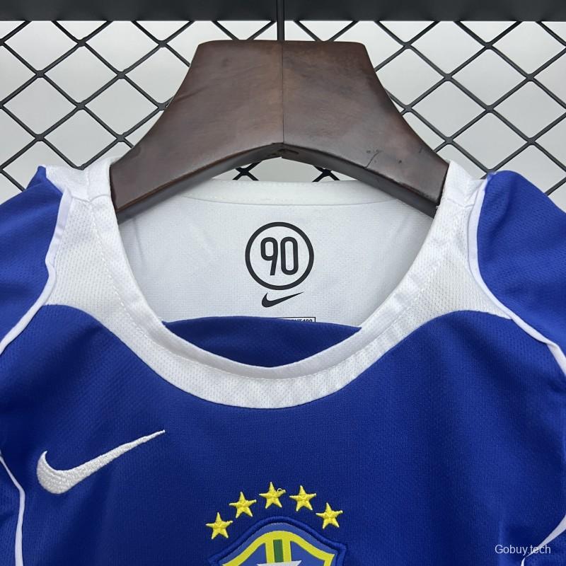 Retro 2004 Kids Brazil Away Size 16-28 Jersey