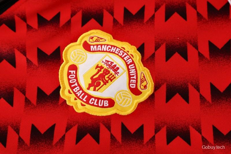 25/26 Manchester United Red/Black Full Zipper Jacket +Long Pants