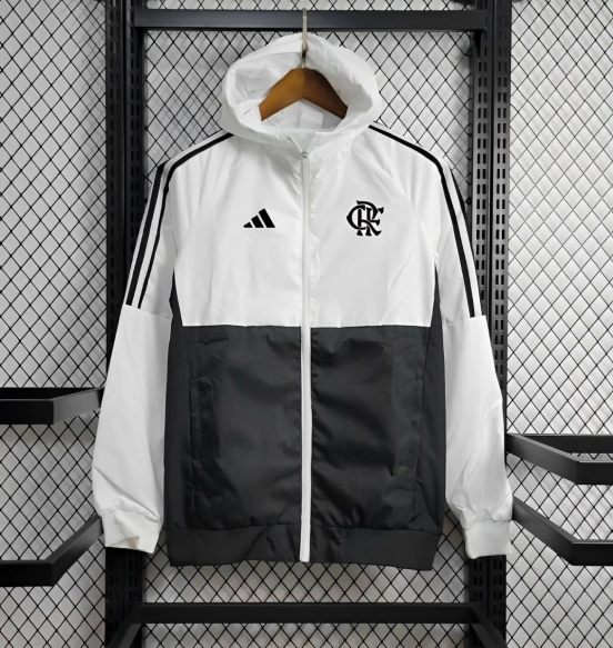 24/25 Flamengo Black White Windbreaker