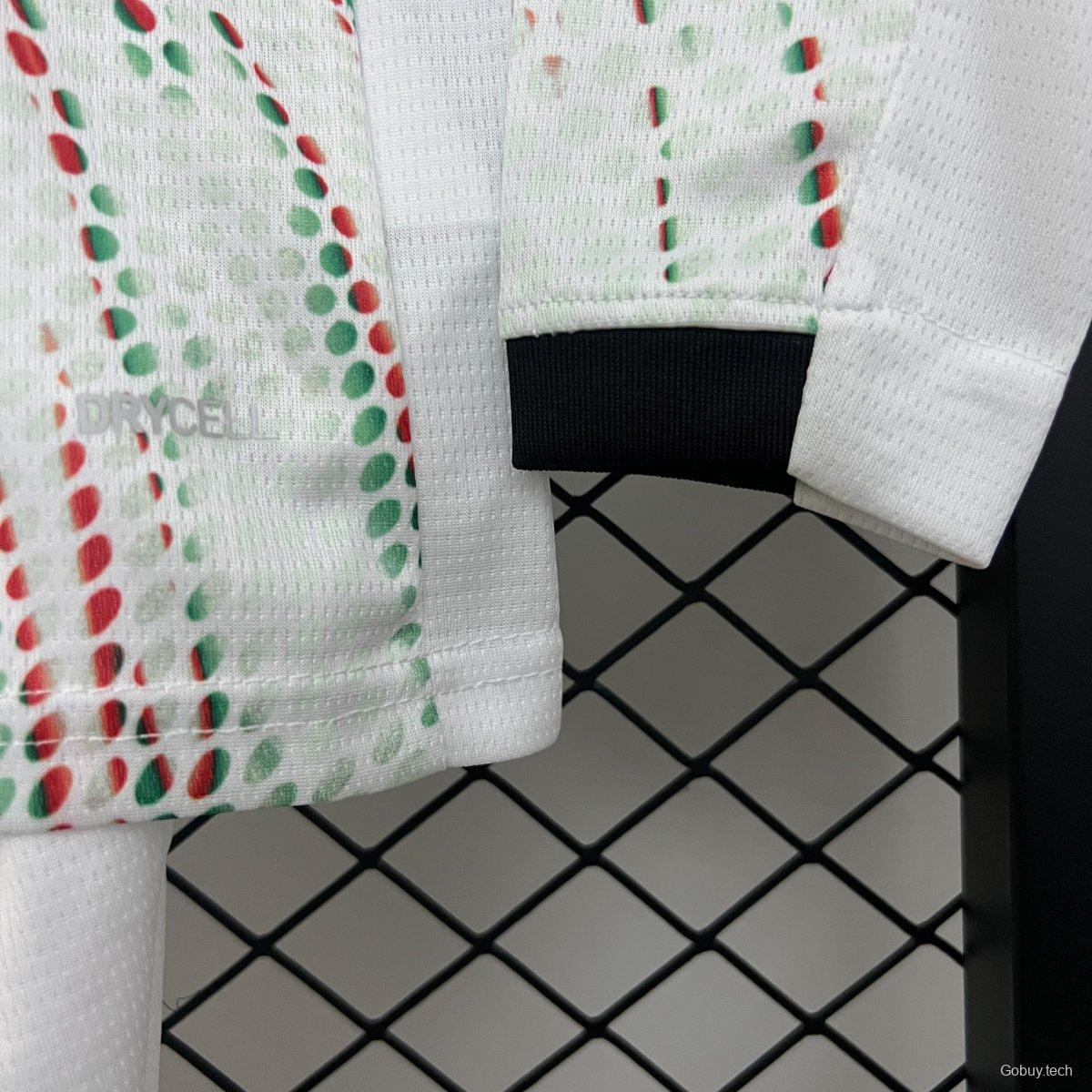 2025 Kids Portugal Away White Long Sleeve Jersey